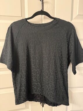 Tail Black Tennis Short-Sleeve Textured Shirt